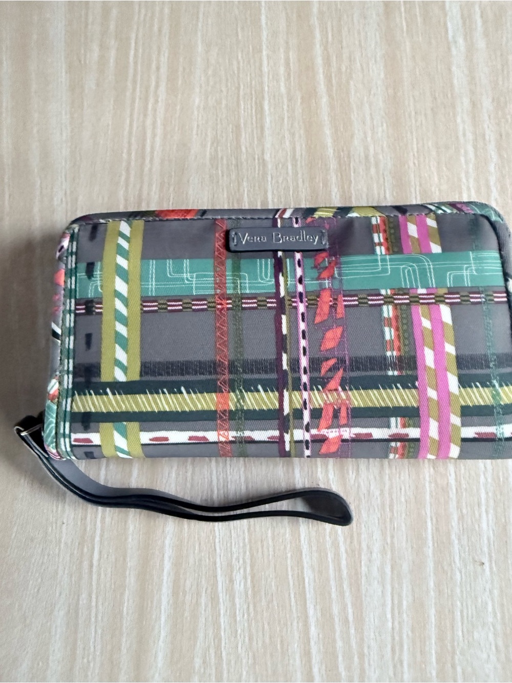Vera Bradley Multicolor Plaid Zip-Around Wristlet Wallet